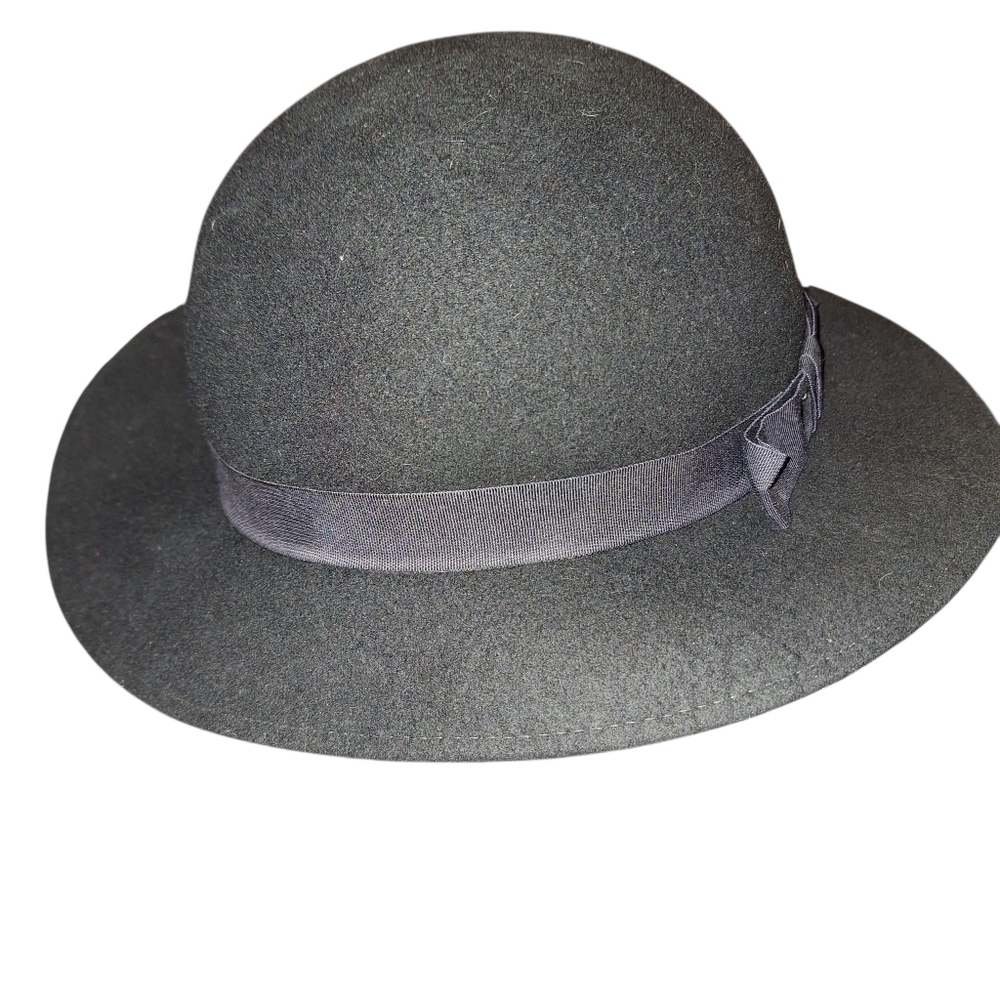 Bollman Black Wool Hat with Tie